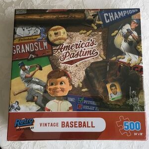 Retro Fan Puzzles unopened 500 pieces “Vintage Baseball” jigsaw puzzle